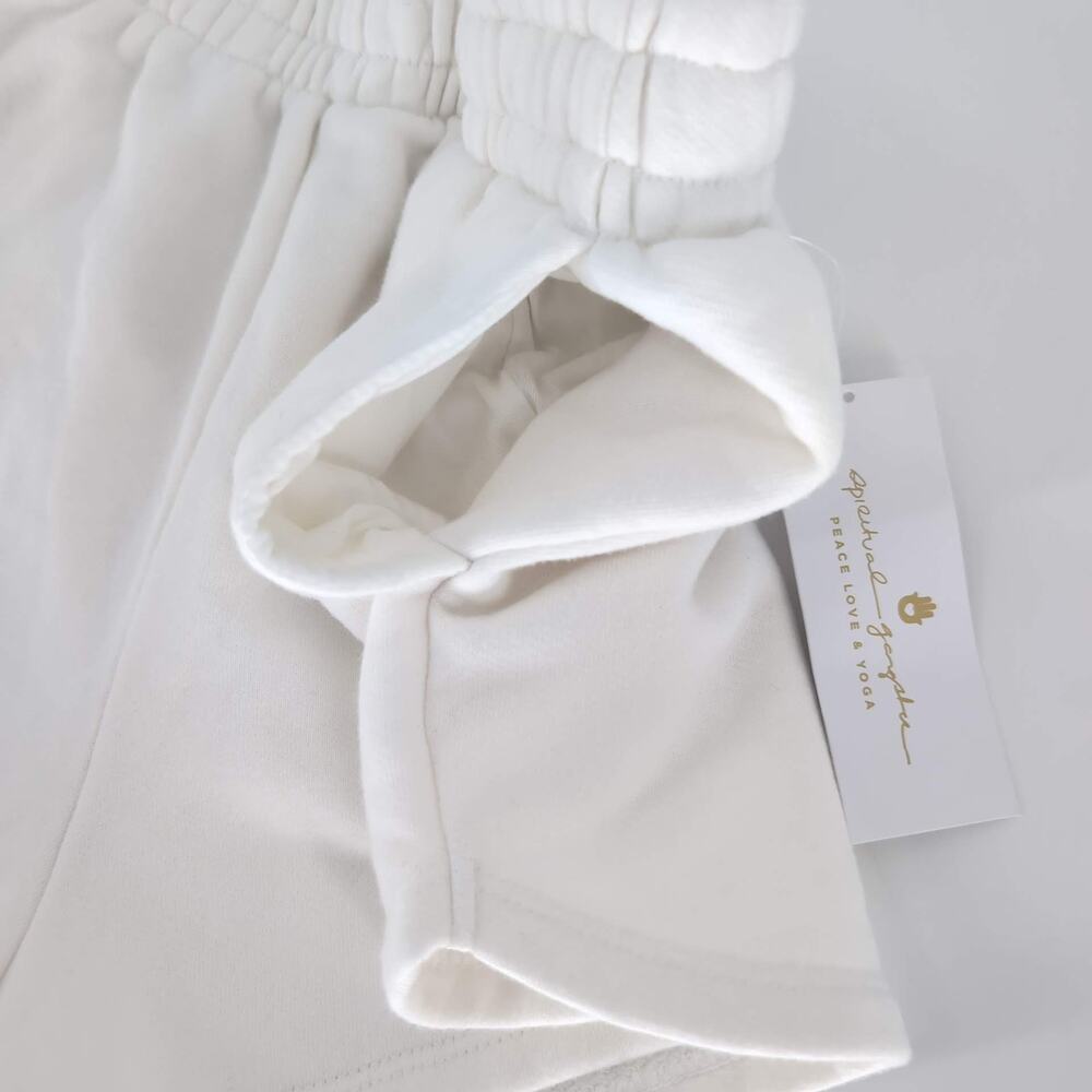 Spiritual Gangster White Cotton Lounge Sadie Terry NWT Shorts w Pockets - Size S - Picture 7 of 13